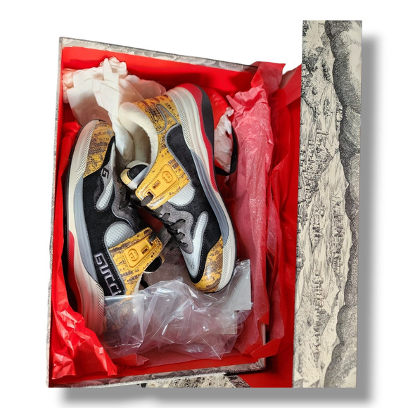 Gucci Ultrapace Yellow & Black Mixed Media Sneakers US Men’s 5.5/US Women’s 6.5 - Picture 12 of 16